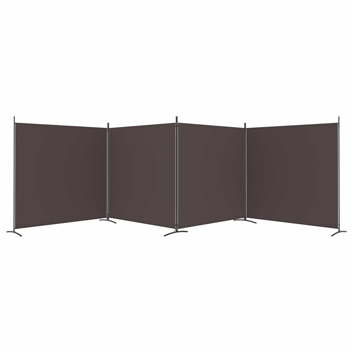 4-Panel Room Divider Brown 698x180 cm Fabric