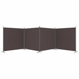 4-Panel Room Divider Brown 698x180 cm Fabric - Side View