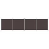 4-Panel Room Divider Brown 698x180 cm Fabric - Rear View