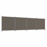 4-Panel Room Divider Anthracite 698x180 cm Fabric - Front View