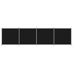 4-Panel Room Divider Black 698x180 cm Fabric
