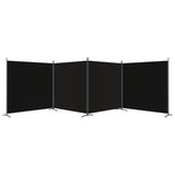 4-Panel Room Divider Black 698x180 cm Fabric
