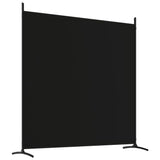 4-Panel Room Divider Black 698x180 cm Fabric - Rear View