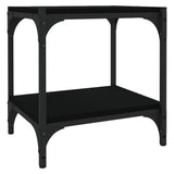 TV Cabinet Black 40x33x41 cm Engineered Wood and Steel - Front View
