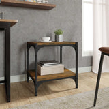 TV Cabinet Smoked Oak 40x33x41 cm Engineered Wood and Steel - Side View