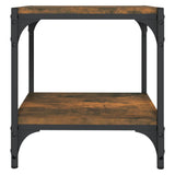 TV Cabinet Smoked Oak 40x33x41 cm Engineered Wood and Steel - 45-Degree Angle