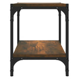 TV Cabinet Smoked Oak 40x33x41 cm Engineered Wood and Steel - Rear View