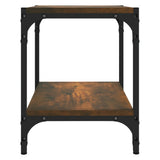 TV Cabinet Smoked Oak 40x33x41 cm Engineered Wood and Steel - Rear View
