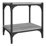 TV Cabinet Grey Sonoma 40x33x41 cm Engineered Wood and Steel - Front View