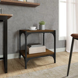 TV Cabinet Brown Oak 40x33x41 cm Engineered Wood and Steel - Side View