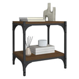 TV Cabinet Brown Oak 40x33x41 cm Engineered Wood and Steel - Top-Down View