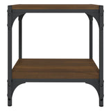 TV Cabinet Brown Oak 40x33x41 cm Engineered Wood and Steel - 45-Degree Angle