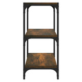 Book Cabinet Smoked Oak 40x33x70.5 cm Engineered Wood and Steel
