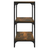 Book Cabinet Smoked Oak 40x33x70.5 cm Engineered Wood and Steel - Rear View