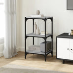 Book Cabinet Grey Sonoma 40x33x70.5cm Engineered Wood and Steel