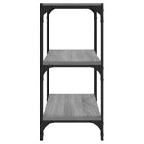 Book Cabinet Grey Sonoma 40x33x70.5 cm Engineered Wood and Steel - Rear View