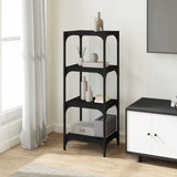 Book Cabinet Black 40x33x100 cm Engineered Wood and Steel - Side View