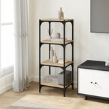 Book Cabinet Sonoma Oak 40x33x100 cm Engineered Wood and Steel - Side View