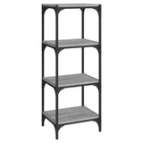 Book Cabinet Grey Sonoma 40x33x100 cm Engineered Wood and Steel - Front View