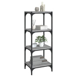Book Cabinet Grey Sonoma 40x33x100 cm Engineered Wood and Steel - Top-Down View