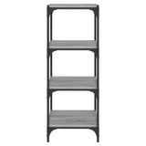 Book Cabinet Grey Sonoma 40x33x100 cm Engineered Wood and Steel - 45-Degree Angle