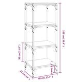 Book Cabinet Grey Sonoma 40x33x100 cm Engineered Wood and Steel