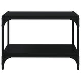 TV Cabinet Black 60x33x41 cm Engineered Wood and Steel - 45-Degree Angle