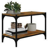 TV Cabinet Smoked Oak 60x33x41 cm Engineered Wood and Steel - Top-Down View