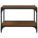 TV Cabinet Brown Oak 60x33x41 cm Engineered Wood and Steel - 45-Degree Angle