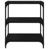Book Cabinet Black 60x33x70.5 cm Engineered Wood and Steel - 45-Degree Angle