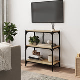 Book Cabinet Sonoma Oak 60x33x70.5 cm Engineered Wood and Steel - Side View
