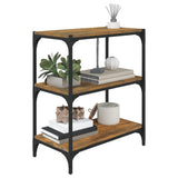 Book Cabinet Smoked Oak 60x33x70.5 cm Engineered Wood and Steel - Top-Down View
