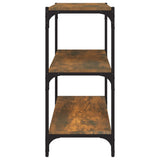 Book Cabinet Smoked Oak 60x33x70.5 cm Engineered Wood and Steel - Rear View