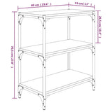 Book Cabinet Smoked Oak 60x33x70.5 cm Engineered Wood and Steel - Extra Image