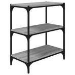 Book Cabinet Grey Sonoma 60x33x70.5cm Engineered Wood and Steel