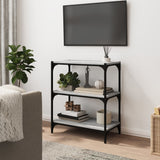 Book Cabinet Grey Sonoma 60x33x70.5 cm Engineered Wood and Steel - Side View