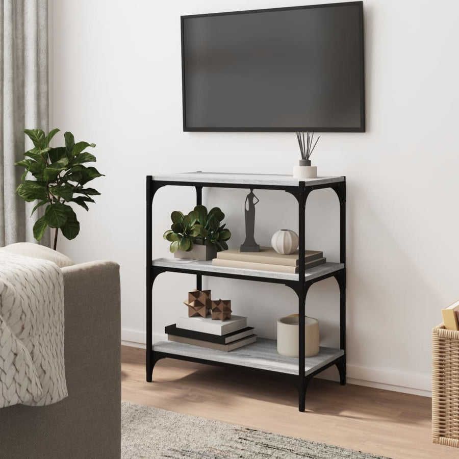Book Cabinet Grey Sonoma 60x33x70.5cm Engineered Wood and Steel