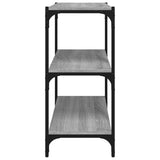 Book Cabinet Grey Sonoma 60x33x70.5 cm Engineered Wood and Steel - Rear View