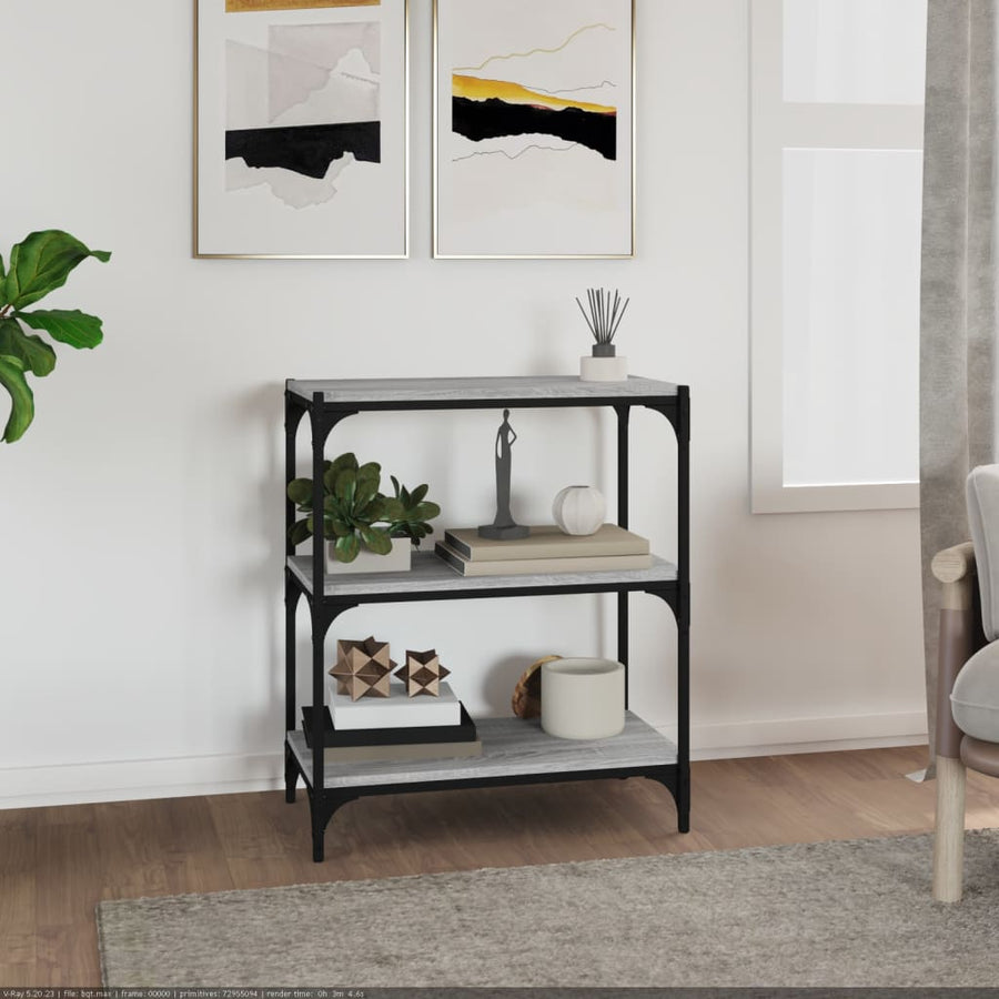 Book Cabinet Grey Sonoma 60x33x70.5cm Engineered Wood and Steel