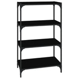Book Cabinet Black 60x33x100 cm Engineered Wood and Steel - Front View