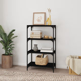 Book Cabinet Black 60x33x100 cm Engineered Wood and Steel - Side View