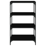 Book Cabinet Black 60x33x100 cm Engineered Wood and Steel - 45-Degree Angle