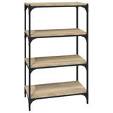 Book Cabinet Sonoma Oak 60x33x100 cm Engineered Wood and Steel - Front View