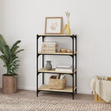 Book Cabinet Sonoma Oak 60x33x100 cm Engineered Wood and Steel - Side View
