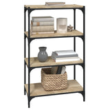 Book Cabinet Sonoma Oak 60x33x100 cm Engineered Wood and Steel - Top-Down View