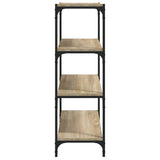 Book Cabinet Sonoma Oak 60x33x100 cm Engineered Wood and Steel - Rear View