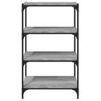 Book Cabinet Grey Sonoma 60x33x100 cm Engineered Wood and Steel