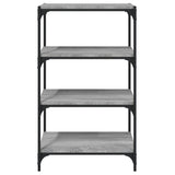 Book Cabinet Grey Sonoma 60x33x100 cm Engineered Wood and Steel - 45-Degree Angle