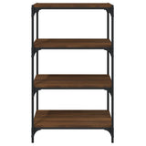 Book Cabinet Brown Oak 60x33x100 cm Engineered Wood and Steel