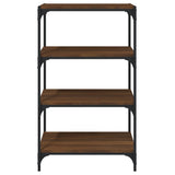 Book Cabinet Brown Oak 60x33x100 cm Engineered Wood and Steel - 45-Degree Angle